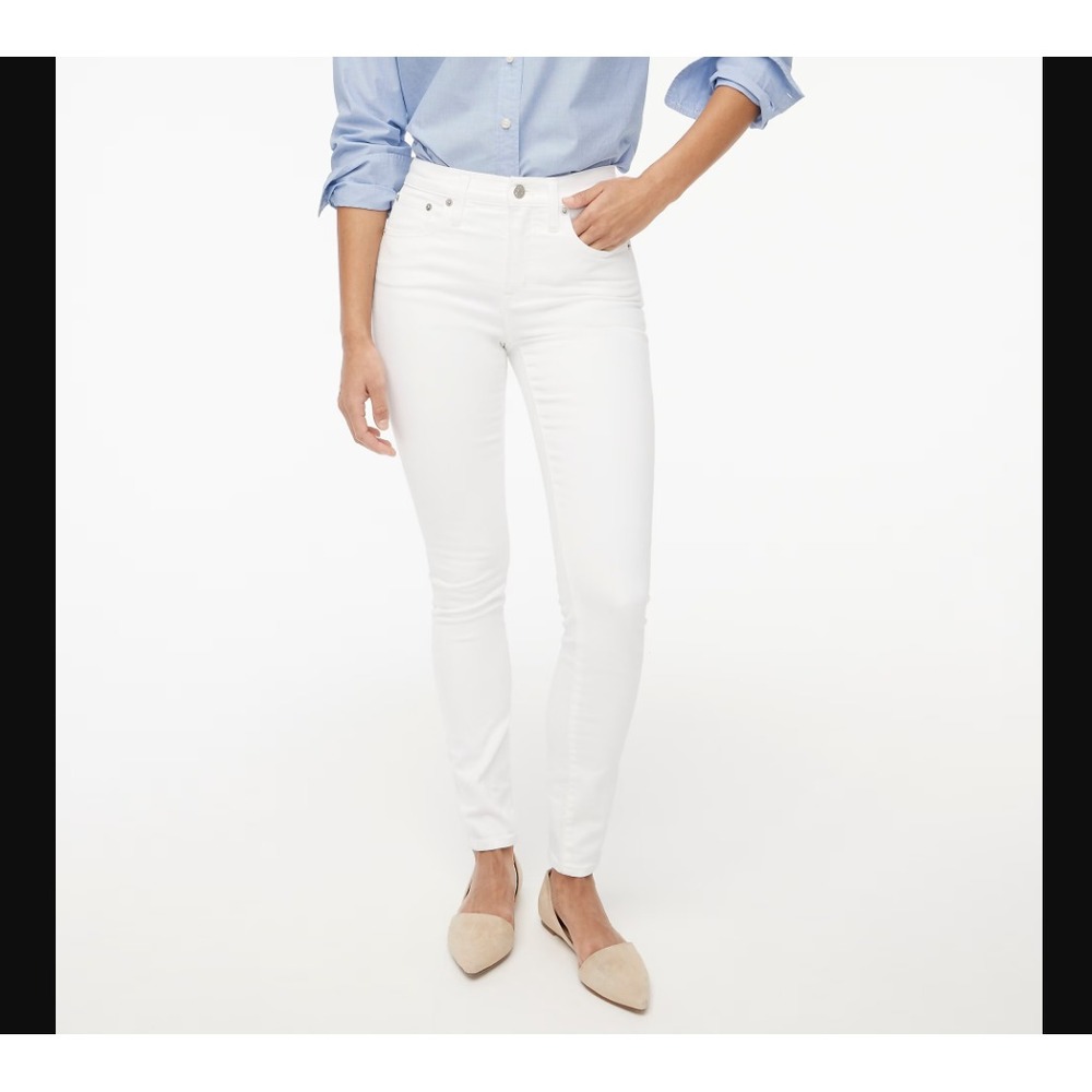 J Crew NEW NWT Womens Tall 25T White 9" Inseam Mid‎ Rise Skinny Jeans